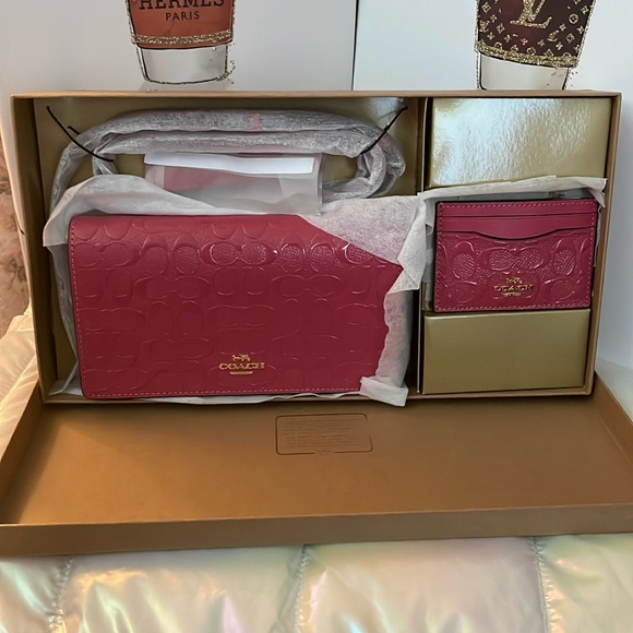 Coach Handbags - NWT Coach Signature Anna Crossbody/Card Case